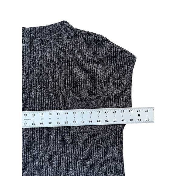 FP Beach Freya Gray Knit Sleeveless Mock Neck Pocket Pullover Sweater XL - Picture 5 of 8